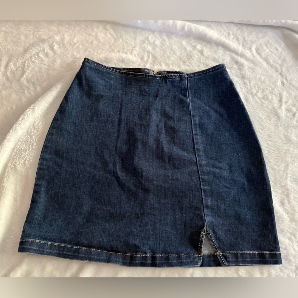 Wild Fable Stretch Med Wash Denim Jean Shorts Mini Skirt 0 Y2K